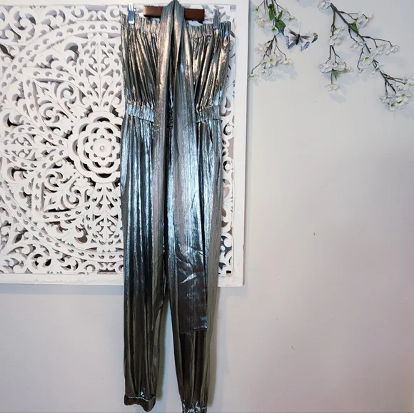 ELLIATT MAYAH STRAPPLES SHIMMER JUMPSUIT SIDE POCKETS RETRO-INSPIRED SIZE SMALL - Picture 12 of 16